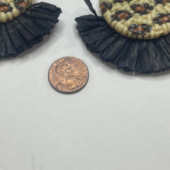 cheetah earrings dark brown and cheetah print boho tribal bohemian post style - Picture 5 of 6